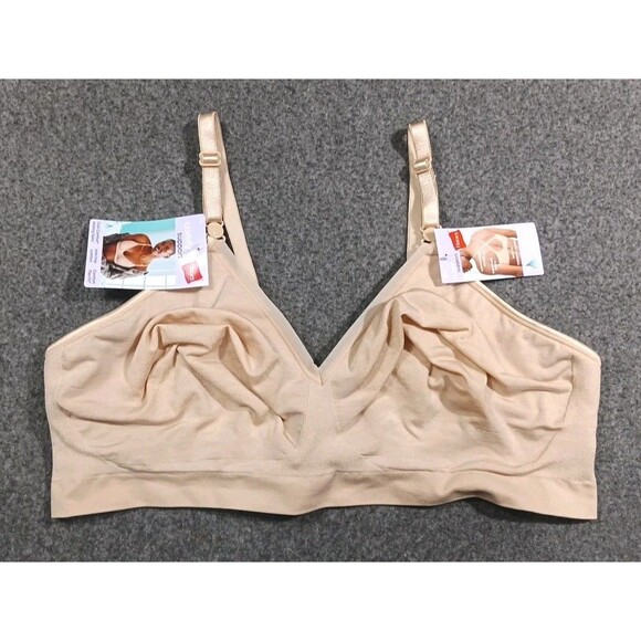 Hanes 2XL Comfy Suport Bralett Beige NWT - Picture 1 of 8